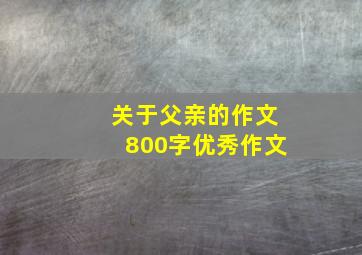 关于父亲的作文800字优秀作文