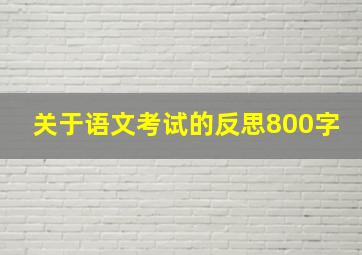 关于语文考试的反思800字