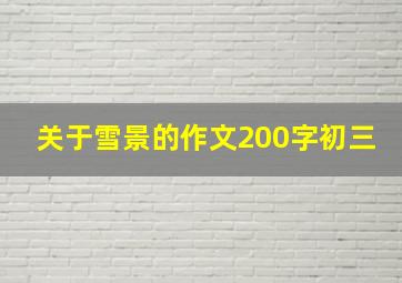 关于雪景的作文200字初三