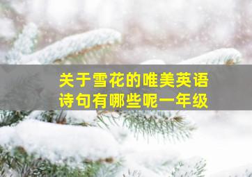 关于雪花的唯美英语诗句有哪些呢一年级