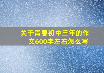 关于青春初中三年的作文600字左右怎么写