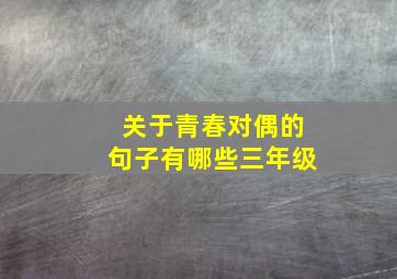 关于青春对偶的句子有哪些三年级