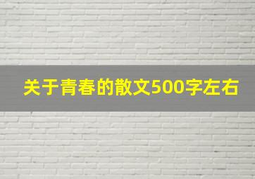 关于青春的散文500字左右