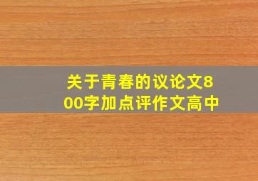 关于青春的议论文800字加点评作文高中