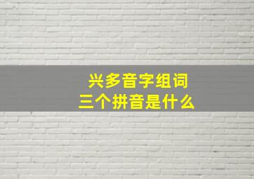 兴多音字组词三个拼音是什么