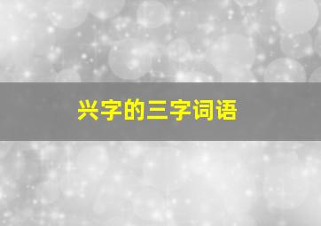 兴字的三字词语