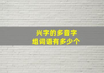 兴字的多音字组词语有多少个