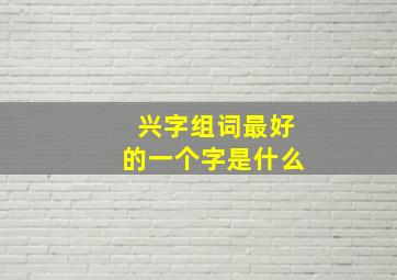 兴字组词最好的一个字是什么