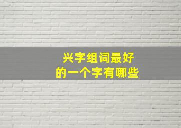 兴字组词最好的一个字有哪些