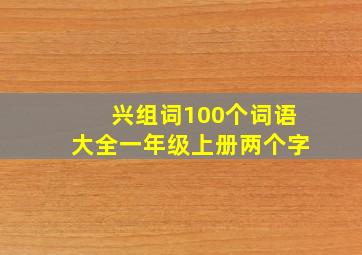 兴组词100个词语大全一年级上册两个字