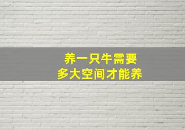 养一只牛需要多大空间才能养