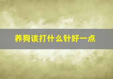 养狗该打什么针好一点