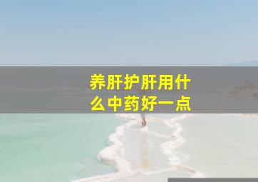 养肝护肝用什么中药好一点