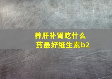 养肝补肾吃什么药最好维生素b2