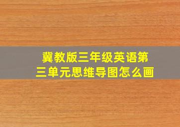 冀教版三年级英语第三单元思维导图怎么画