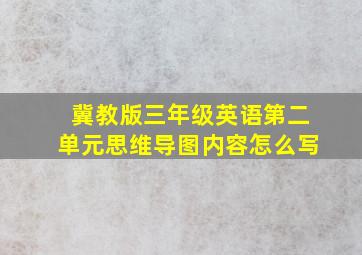 冀教版三年级英语第二单元思维导图内容怎么写