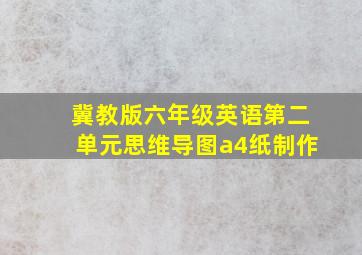 冀教版六年级英语第二单元思维导图a4纸制作