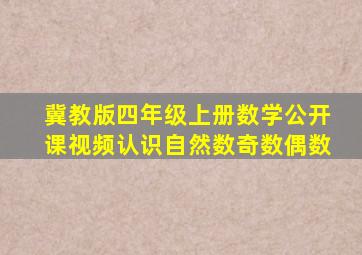 冀教版四年级上册数学公开课视频认识自然数奇数偶数