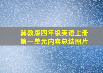 冀教版四年级英语上册第一单元内容总结图片