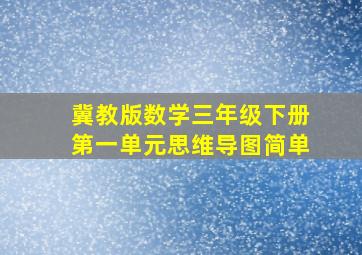 冀教版数学三年级下册第一单元思维导图简单