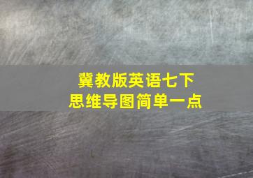 冀教版英语七下思维导图简单一点