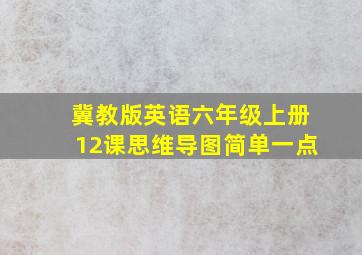 冀教版英语六年级上册12课思维导图简单一点