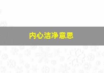 内心洁净意思