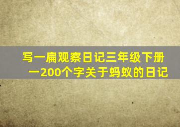 写一扁观察日记三年级下册一200个字关于蚂蚁的日记