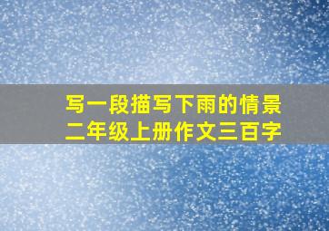 写一段描写下雨的情景二年级上册作文三百字