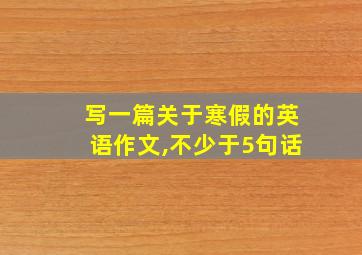 写一篇关于寒假的英语作文,不少于5句话