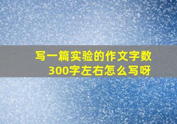 写一篇实验的作文字数300字左右怎么写呀