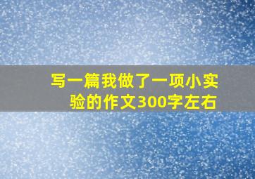 写一篇我做了一项小实验的作文300字左右