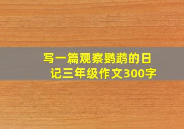 写一篇观察鹦鹉的日记三年级作文300字