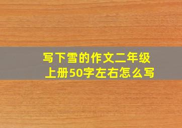 写下雪的作文二年级上册50字左右怎么写