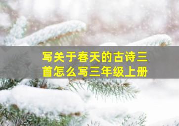 写关于春天的古诗三首怎么写三年级上册