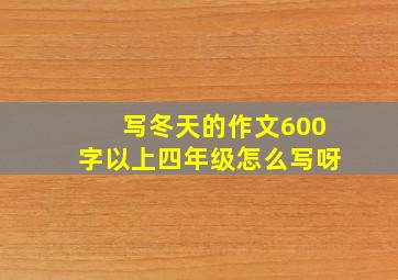 写冬天的作文600字以上四年级怎么写呀