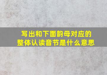 写出和下面韵母对应的整体认读音节是什么意思