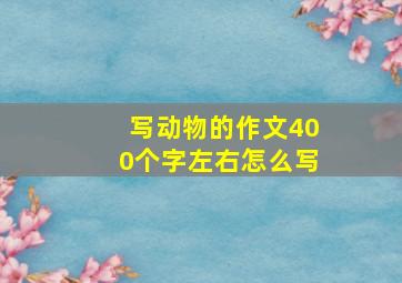 写动物的作文400个字左右怎么写