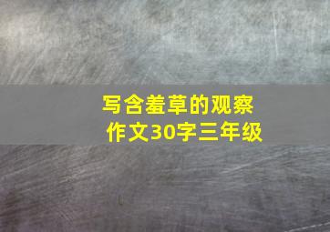 写含羞草的观察作文30字三年级