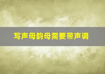 写声母韵母需要带声调