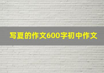 写夏的作文600字初中作文