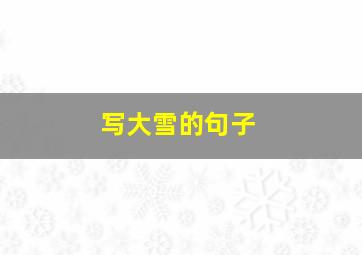 写大雪的句子