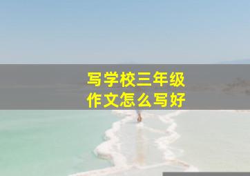 写学校三年级作文怎么写好