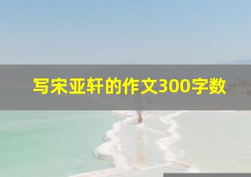 写宋亚轩的作文300字数