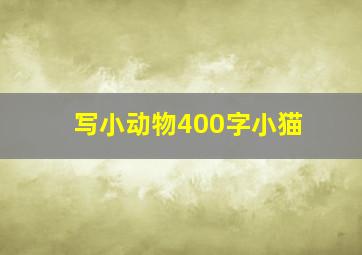 写小动物400字小猫