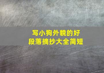 写小狗外貌的好段落摘抄大全简短