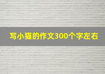 写小猫的作文300个字左右