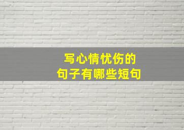 写心情忧伤的句子有哪些短句