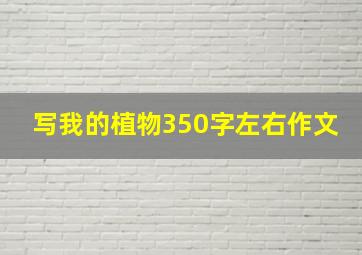 写我的植物350字左右作文