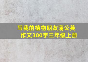 写我的植物朋友蒲公英作文300字三年级上册